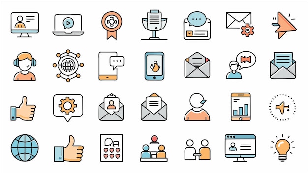 una colección de iconos, incluido uno que dice inteligente
