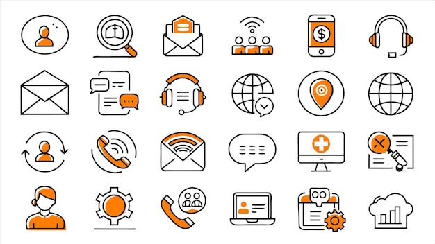 una colección de iconos, incluido uno que dice Internet