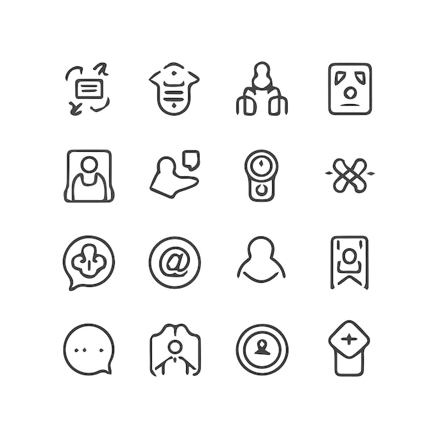 una colección de iconos, incluido uno que dice "medico"