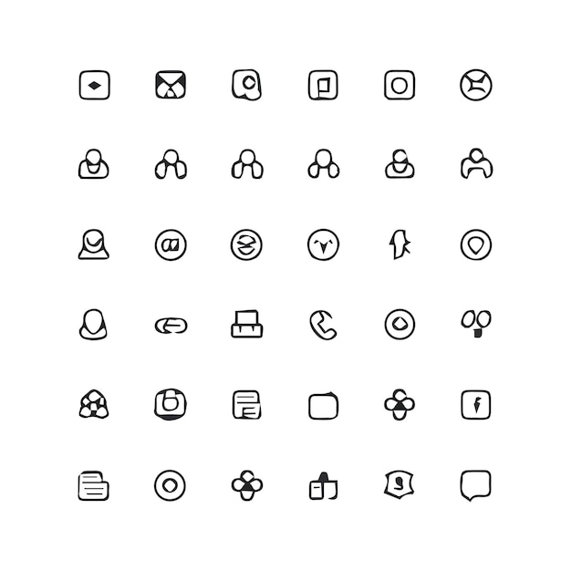 una colección de iconos, incluido uno que dice "no"