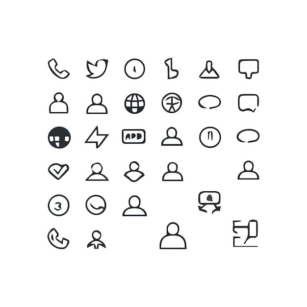 una colección de iconos, incluido uno que dice "no"