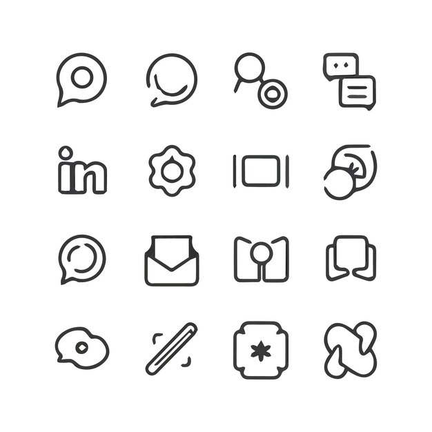 una colección de iconos, incluido uno que dice web