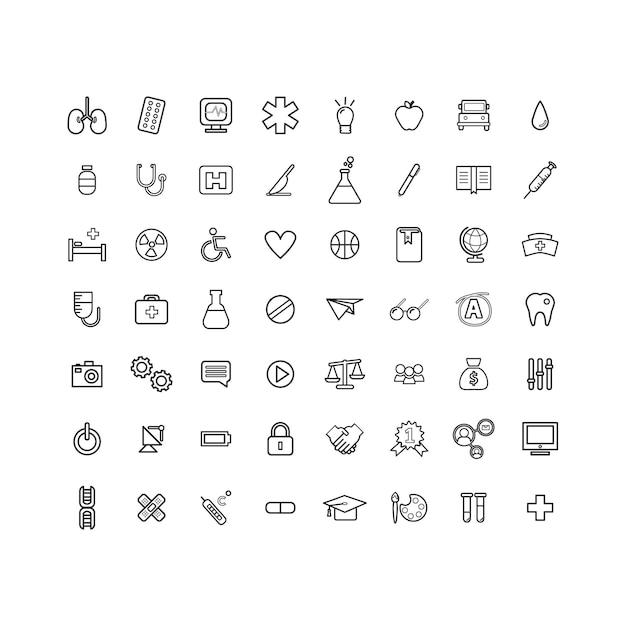 una colección de iconos incluyendo un hombre y una mujer