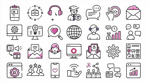 una colección de iconos incluyendo uno que dice amor