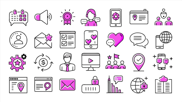 una colección de iconos incluyendo uno que dice quot amor quot