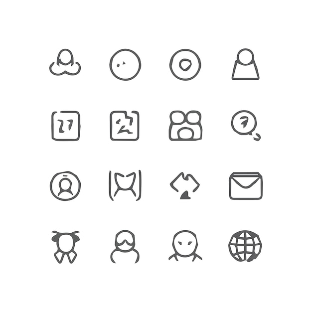 una colección de iconos incluyendo uno que dice chat