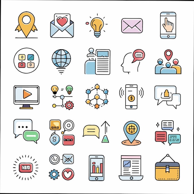 una colección de iconos incluyendo uno que dice hogar