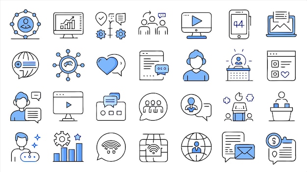 una colección de iconos incluyendo uno que dice ok