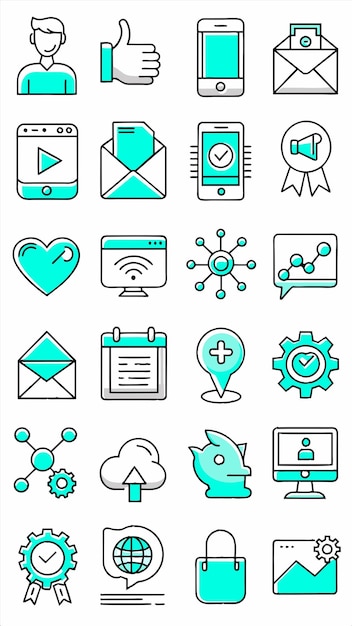 una colección de iconos incluyendo uno que dice personal