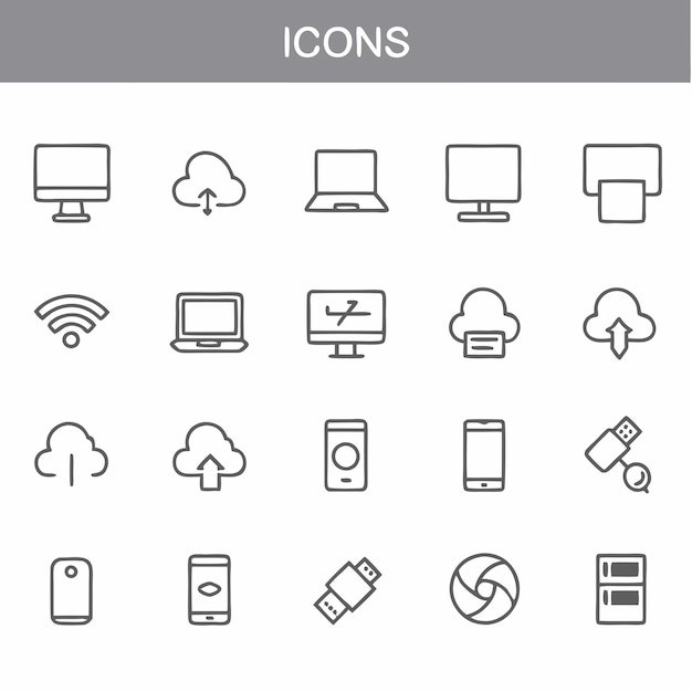una colección de iconos incluyendo uno que dice s quot iconos quot