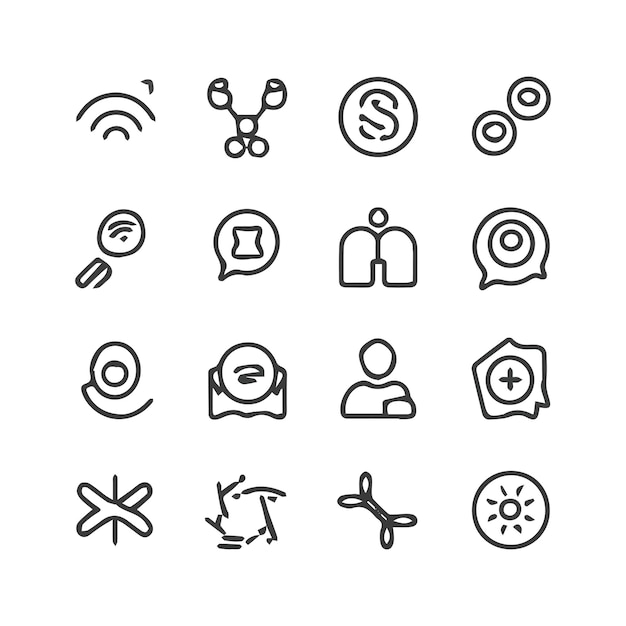 una colección de iconos incluyendo uno que dice s