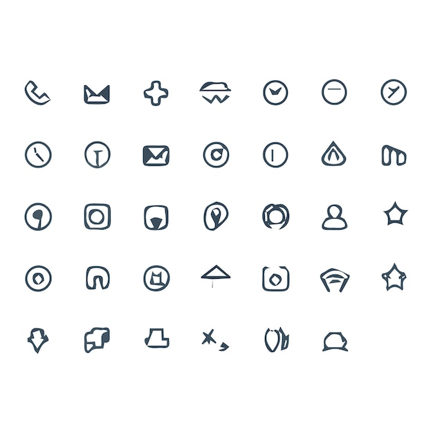 una colección de iconos incluyendo uno que tiene la letra x en él
