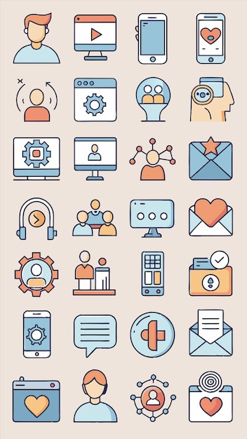 una colección de iconos incluyendo un reloj un letrero que dice emergencia