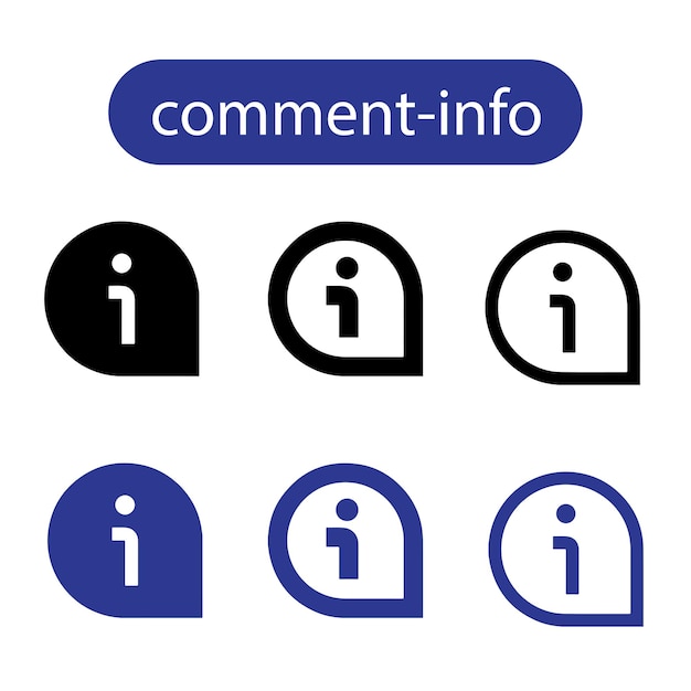 Colección de iconos de información y estilo simple símbolos de información ilustración vectorial plana