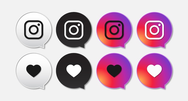 Colección de iconos de instagram de redes sociales