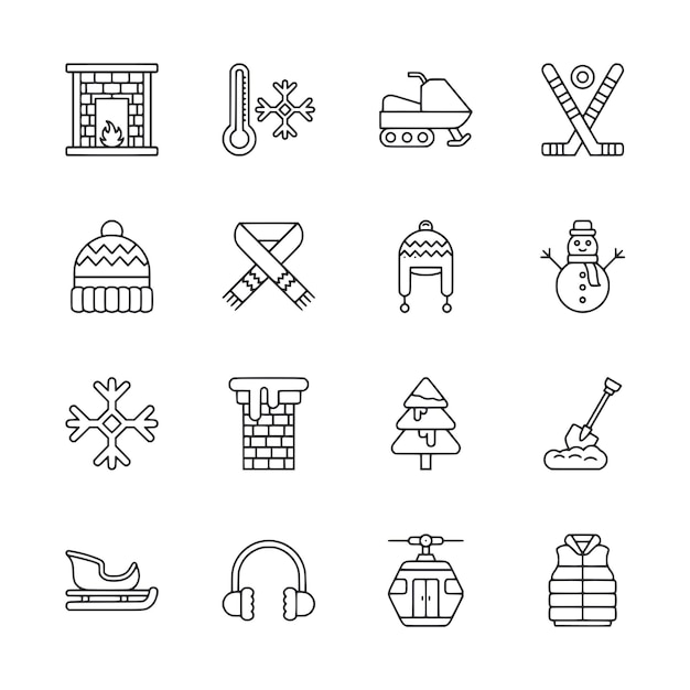 Colección de íconos de invierno