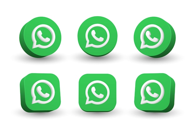 Colección de iconos de logo de Whatsapp aislado en blanco