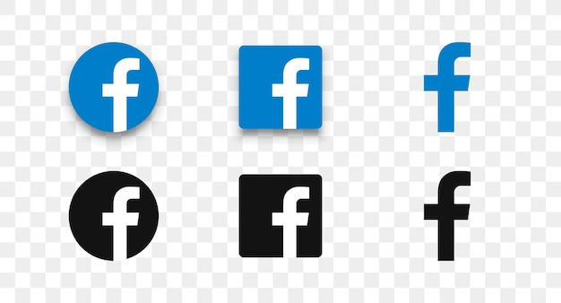 Vector colección de iconos de logotipo de facebook en estilo diferente iconos de redes sociales ilustración vectorial