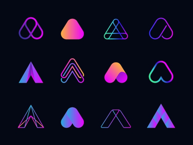 Colección de iconos de logotipo de letra A