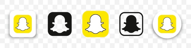 Vector colección de iconos del logotipo de snapchat en un estilo diferente en un fondo transparente