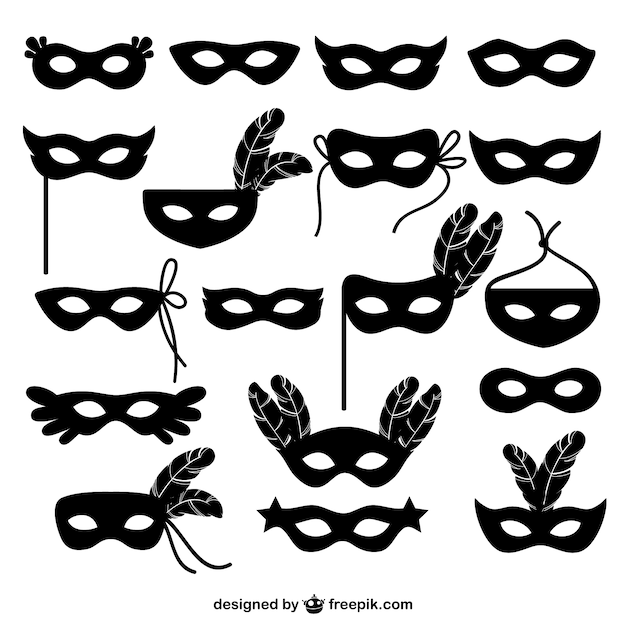 Vector colección de iconos de máscara de carnaval