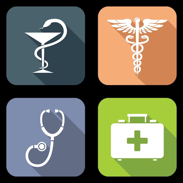 Colección de íconos médicos planos