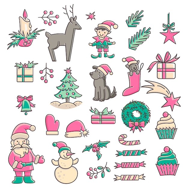 Vector colección de iconos de navidad