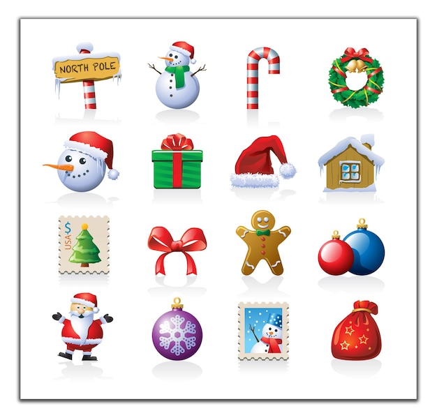 Colección de íconos navideños
