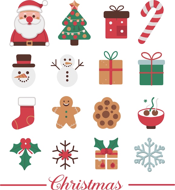 Una colección de iconos navideños