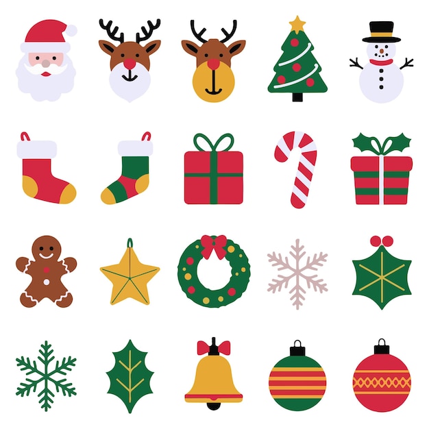 Una colección de iconos navideños