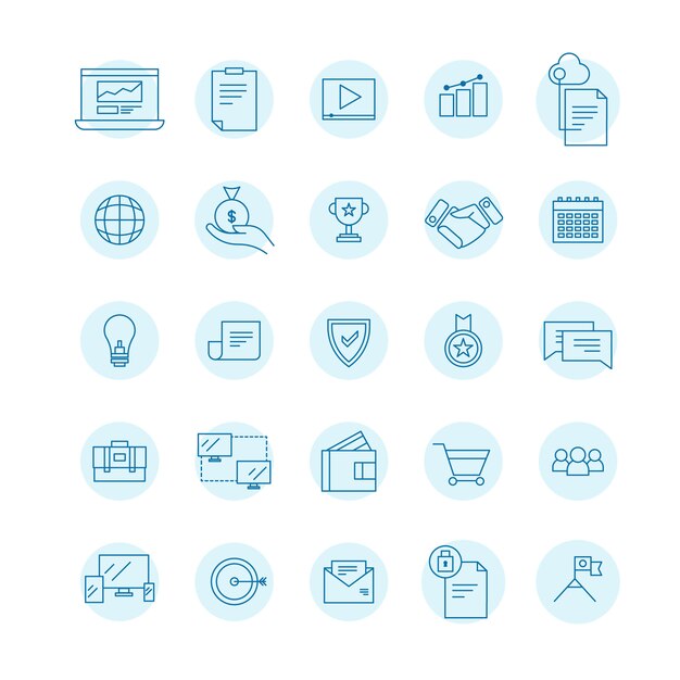 Colección de iconos de negocios y compras