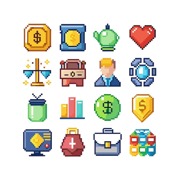 Colección de iconos de negocios y finanzas Ilustración vectorial para documentos, sitios web y aplicaciones