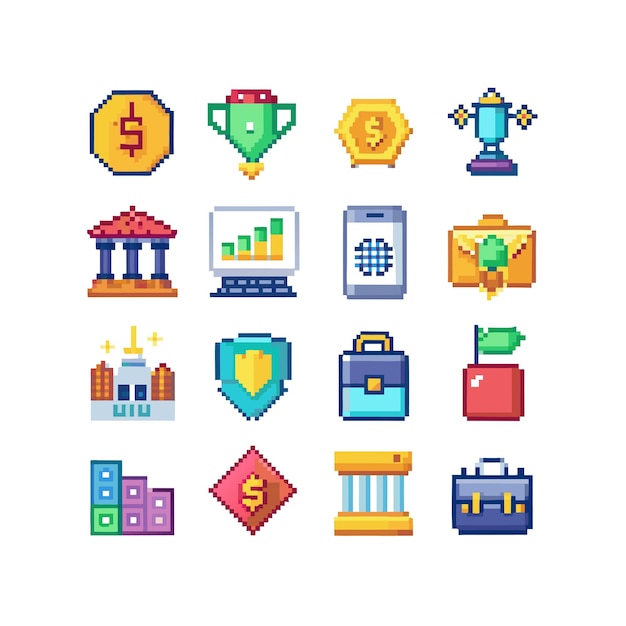 Colección de iconos de negocios y finanzas Ilustración vectorial para documentos, sitios web y aplicaciones