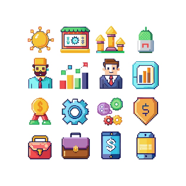 Colección de iconos de negocios y finanzas Ilustración vectorial para documentos, sitios web y aplicaciones