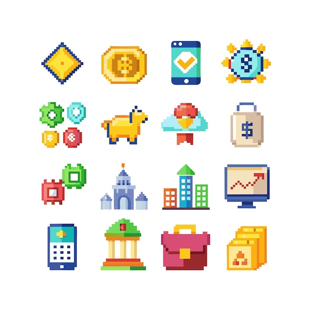 Colección de iconos de negocios y finanzas Ilustración vectorial para documentos, sitios web y aplicaciones