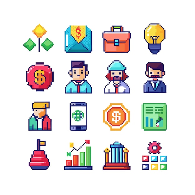 Colección de iconos de negocios y finanzas Ilustración vectorial para documentos, sitios web y aplicaciones