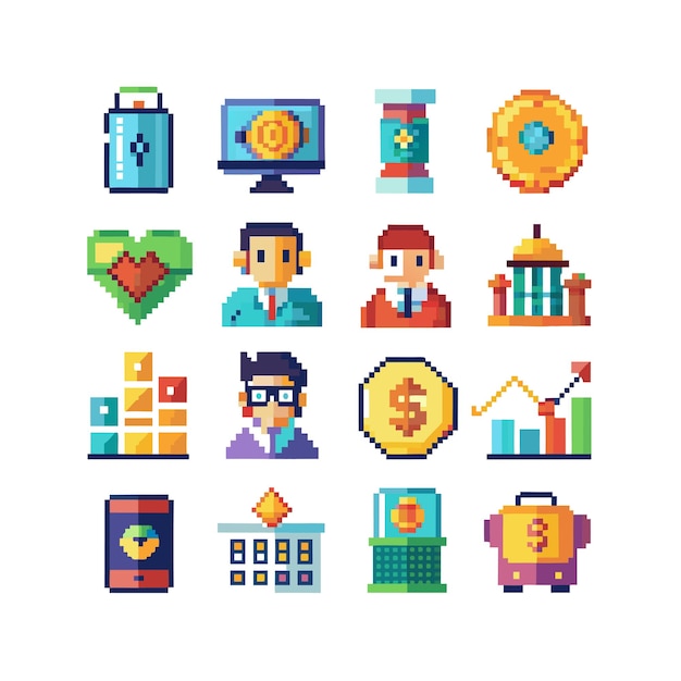 Colección de iconos de negocios y finanzas Ilustración vectorial para documentos, sitios web y aplicaciones