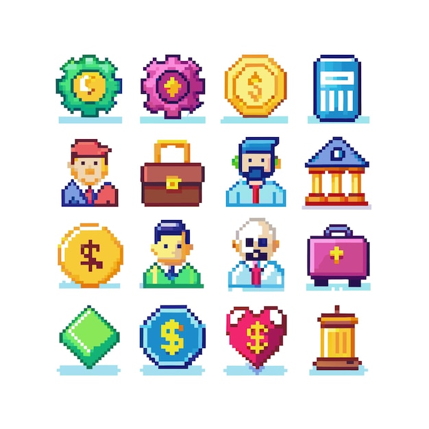Colección de iconos de negocios y finanzas Ilustración vectorial para documentos, sitios web y aplicaciones