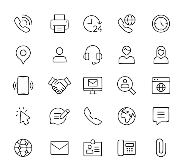 una colección de iconos de negocios, incluido uno que dice "negocios"