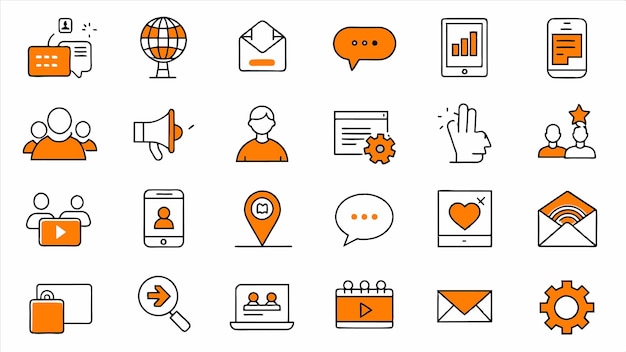 una colección de iconos de negocios, incluido uno que dice negocios