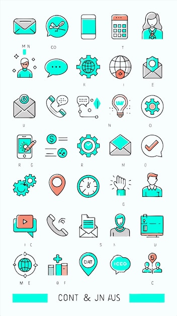 una colección de iconos de negocios, incluido uno que dice personal