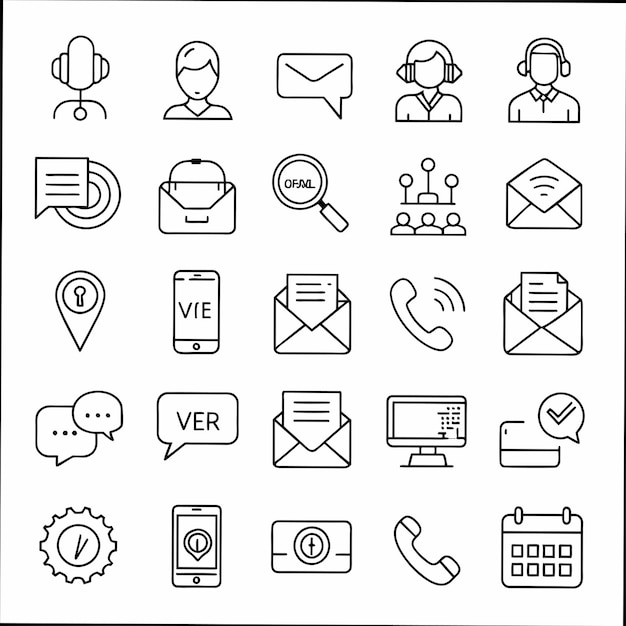 una colección de iconos de negocios, incluido uno que dice personal