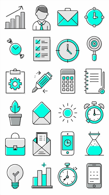 una colección de iconos de negocios que incluye uno de los otros iconos