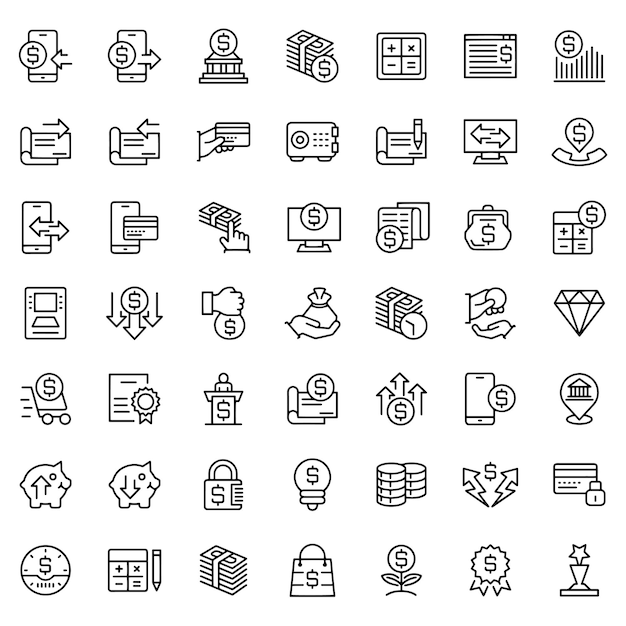 una colección de iconos con el número 5 en ellos