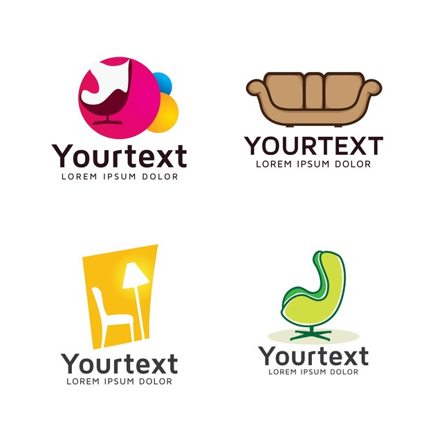 Colección de iconos o logotipos para muebles.
