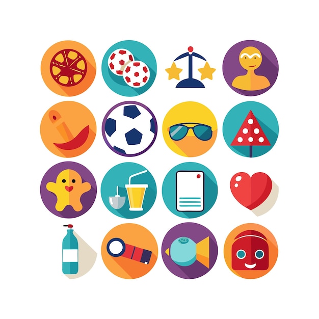 Colección de iconos de pasatiempos e intereses para documentos, sitios web y aplicaciones móviles