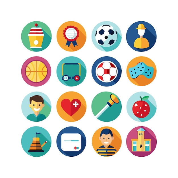 Colección de iconos de pasatiempos e intereses para documentos, sitios web y aplicaciones móviles