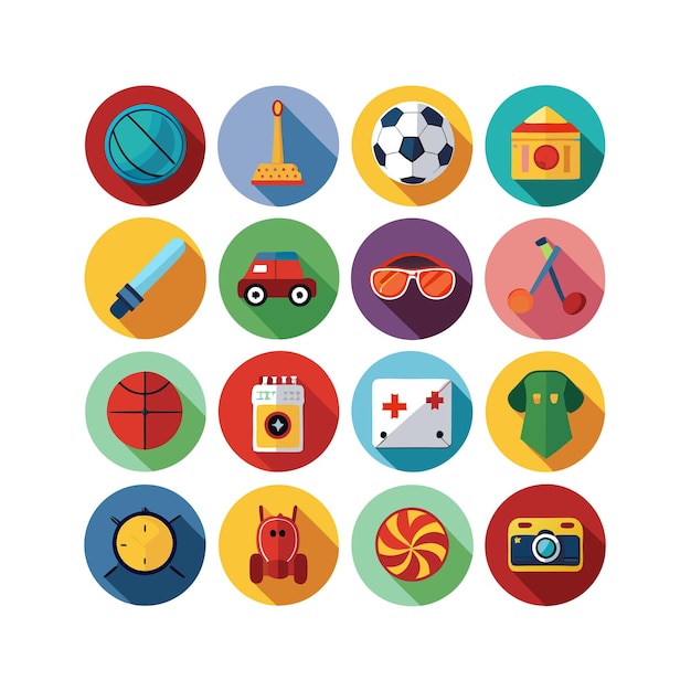 Colección de iconos de pasatiempos e intereses para documentos, sitios web y aplicaciones móviles