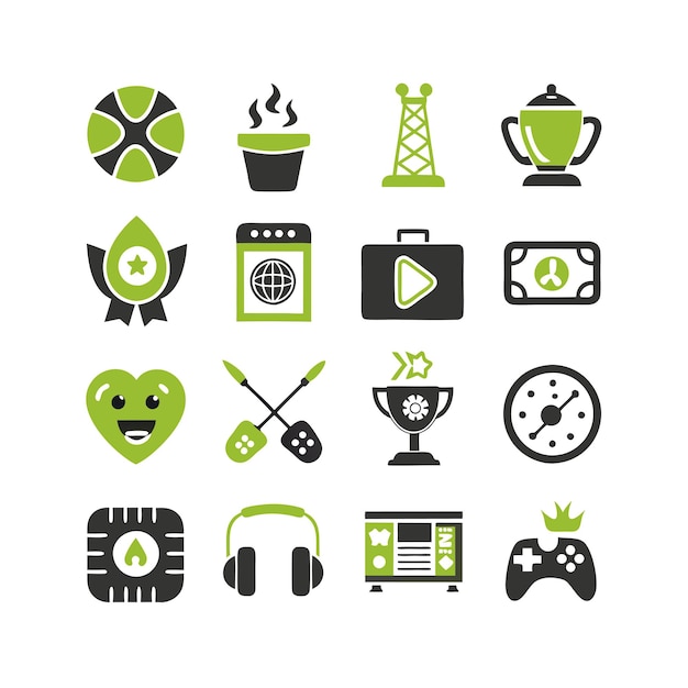 Colección de iconos de pasatiempos e intereses para documentos, sitios web y aplicaciones móviles