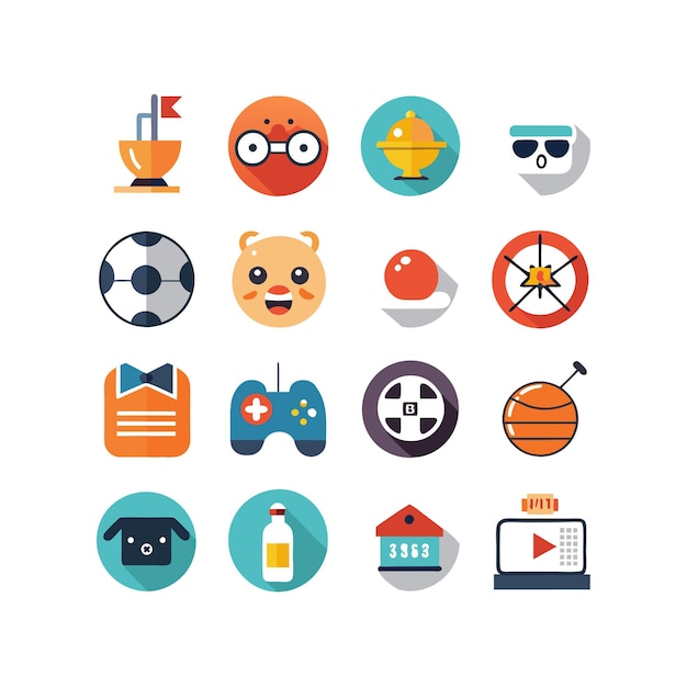 Colección de iconos de pasatiempos e intereses para documentos, sitios web y aplicaciones móviles